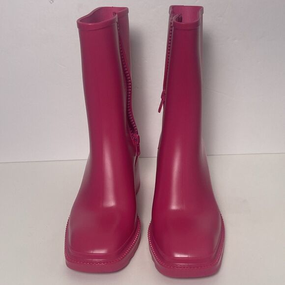 INC International Concepts Pink Square Toe Block Heel Rain Boots Size 10 NWOB - Picture 4 of 12